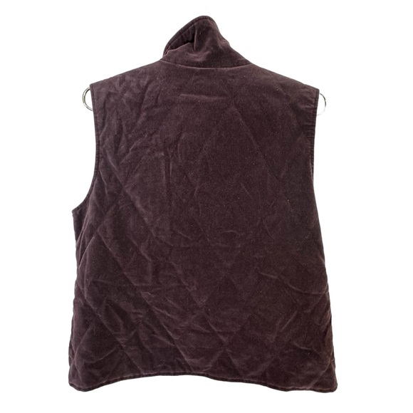 Vintage Dark Purple Talbots Soft Women’s L Quilted High End Vest Jacket MINTY - Picture 2 of 4